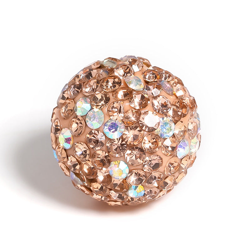 Wholesale 10pcs/pack 16mm Shambhala Clay Drill Ball Colorful Rhinestone Soft Clay Beads